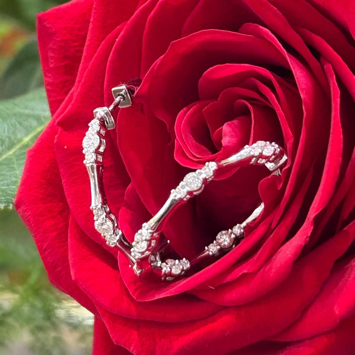 Scattered Sparkle Diamond Hoops