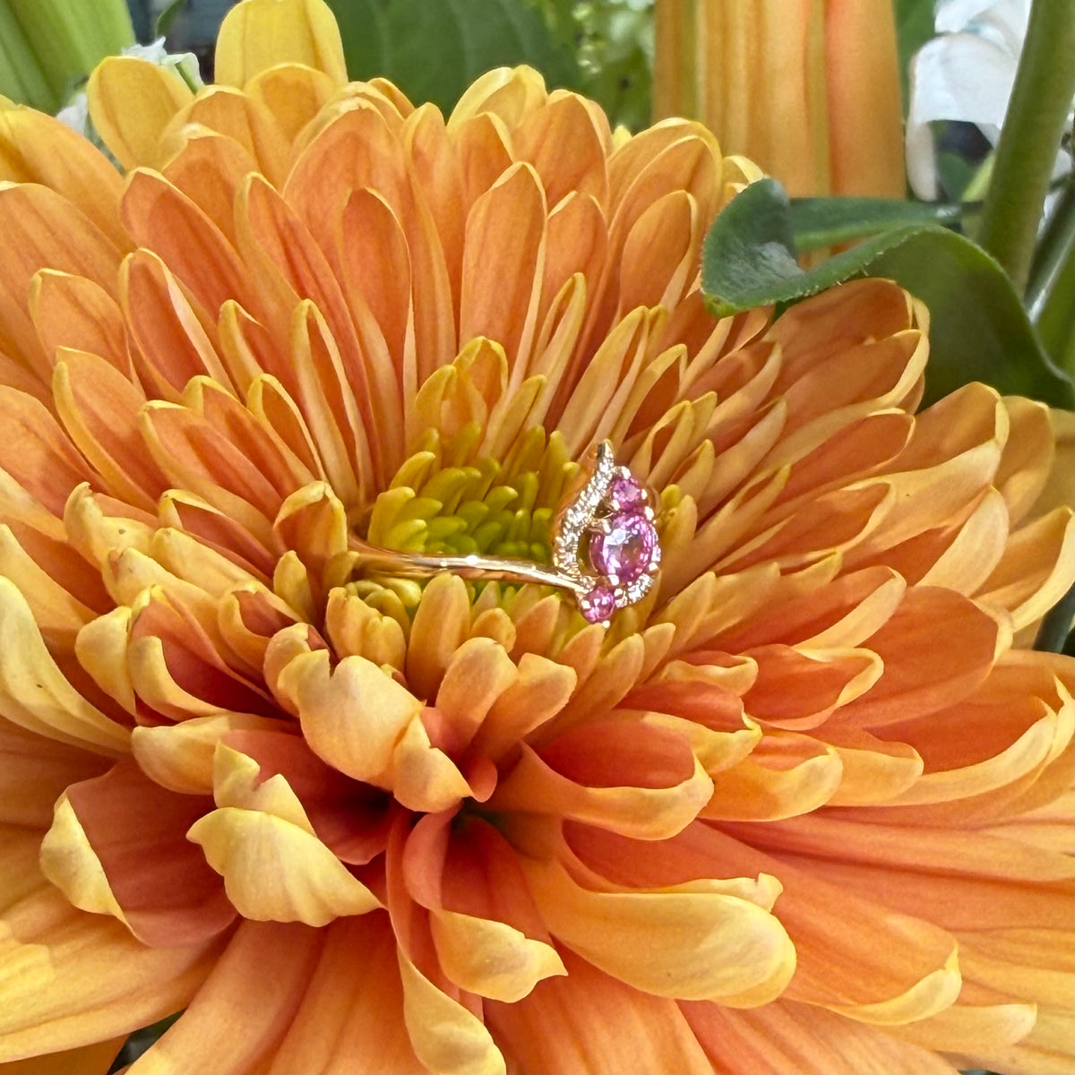 Blushing Petal Diamond Ring