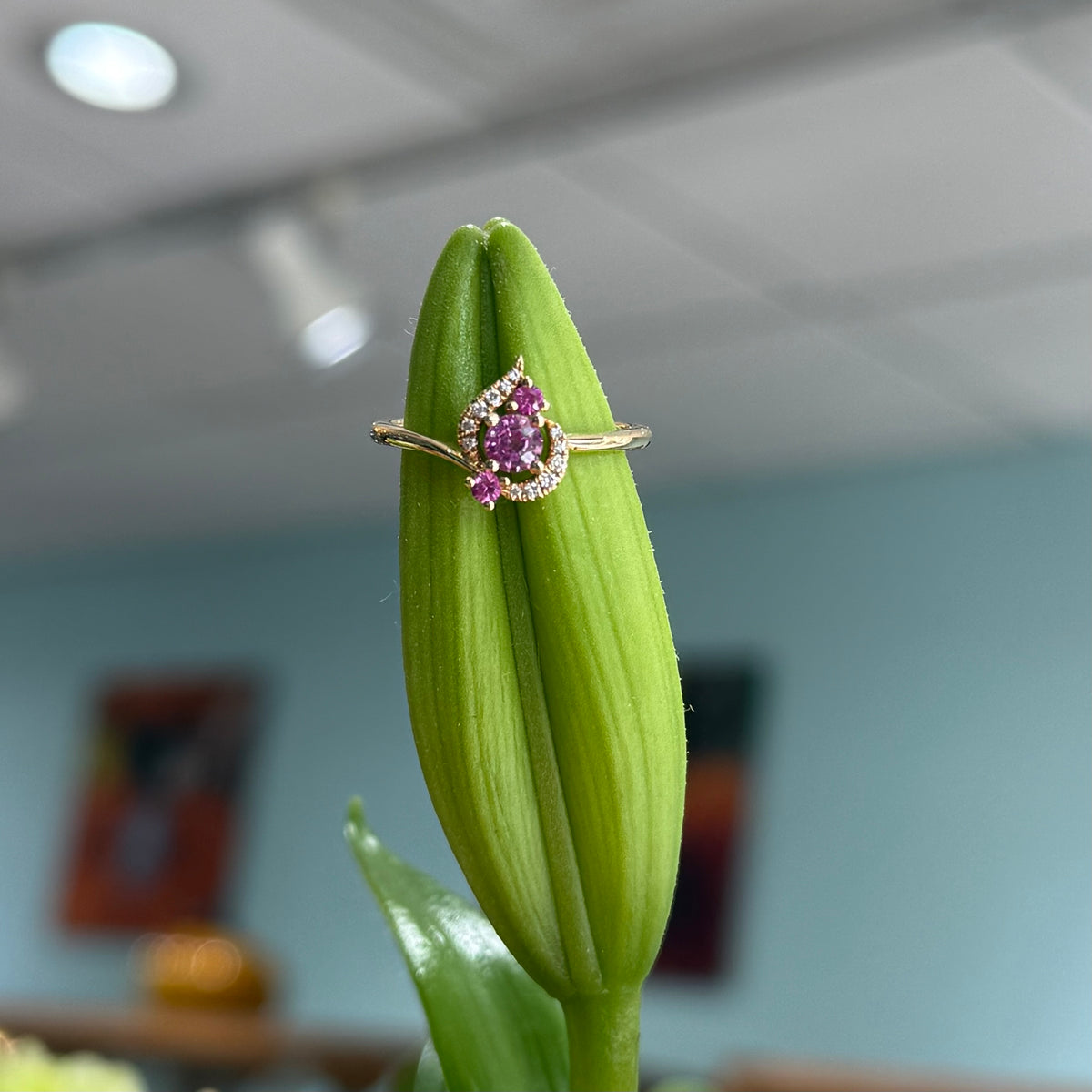 Blushing Petal Diamond Ring