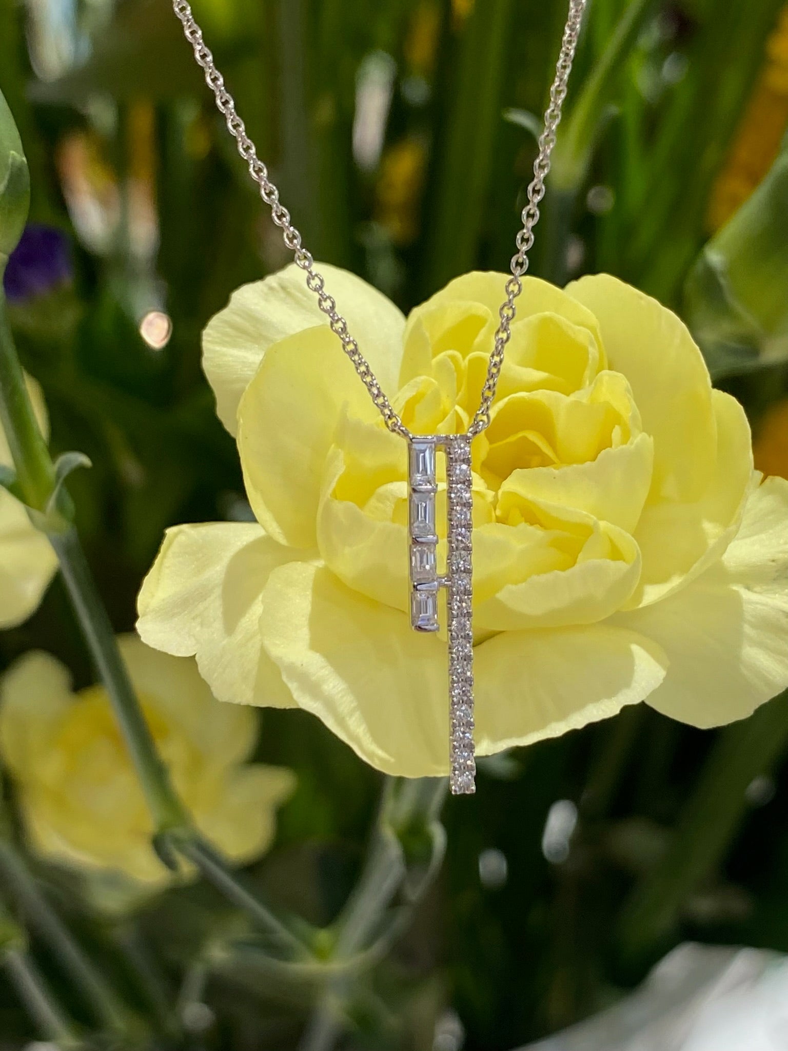 Aligned in Light Diamond Necklace