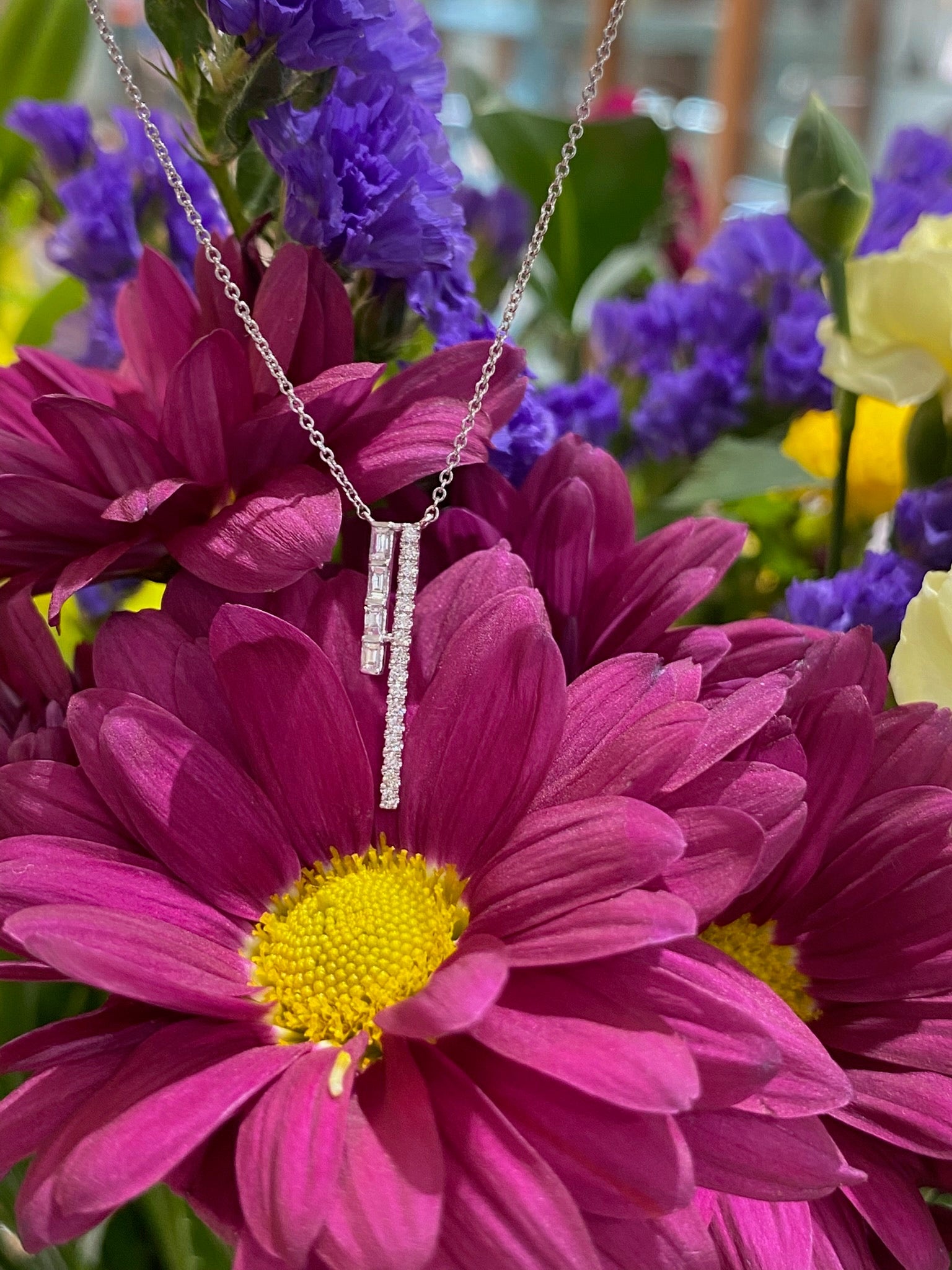 Aligned in Light Diamond Necklace