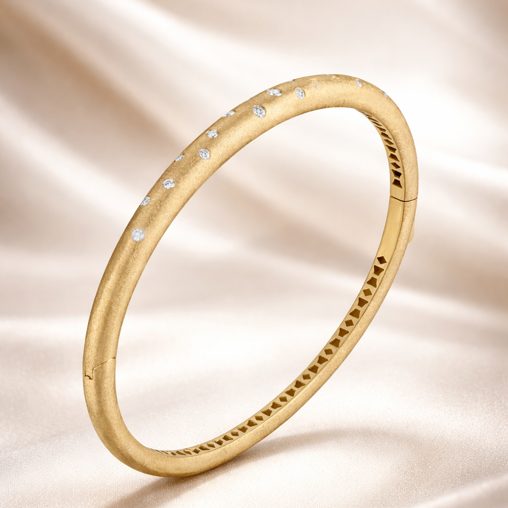 The Satin Spark Diamond Bangle Bracelet