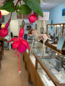 Sterling Silver Fuchsia Flower Drop Earrings