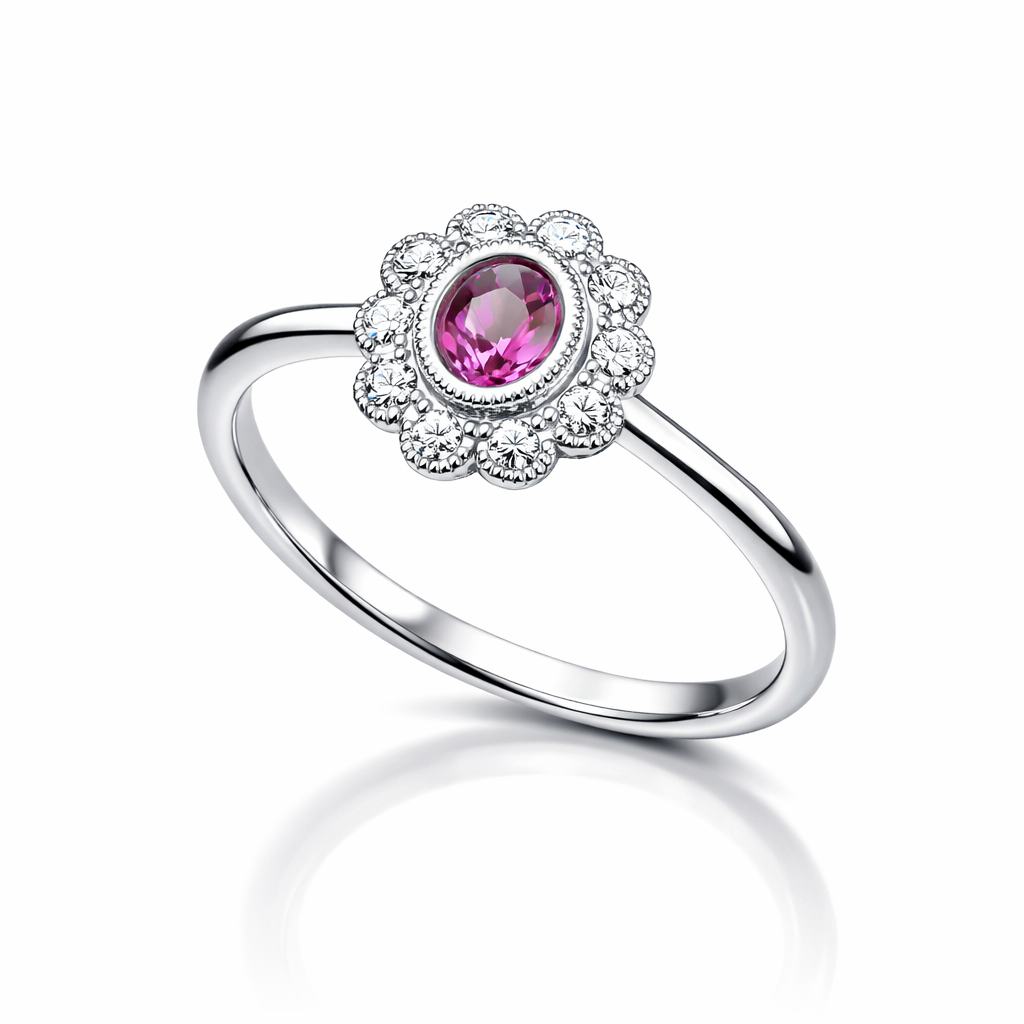 Petal Glow Pink Sapphire and Diamond Ring