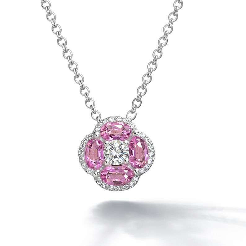 Petite Bloom Pink Sapphire Necklace