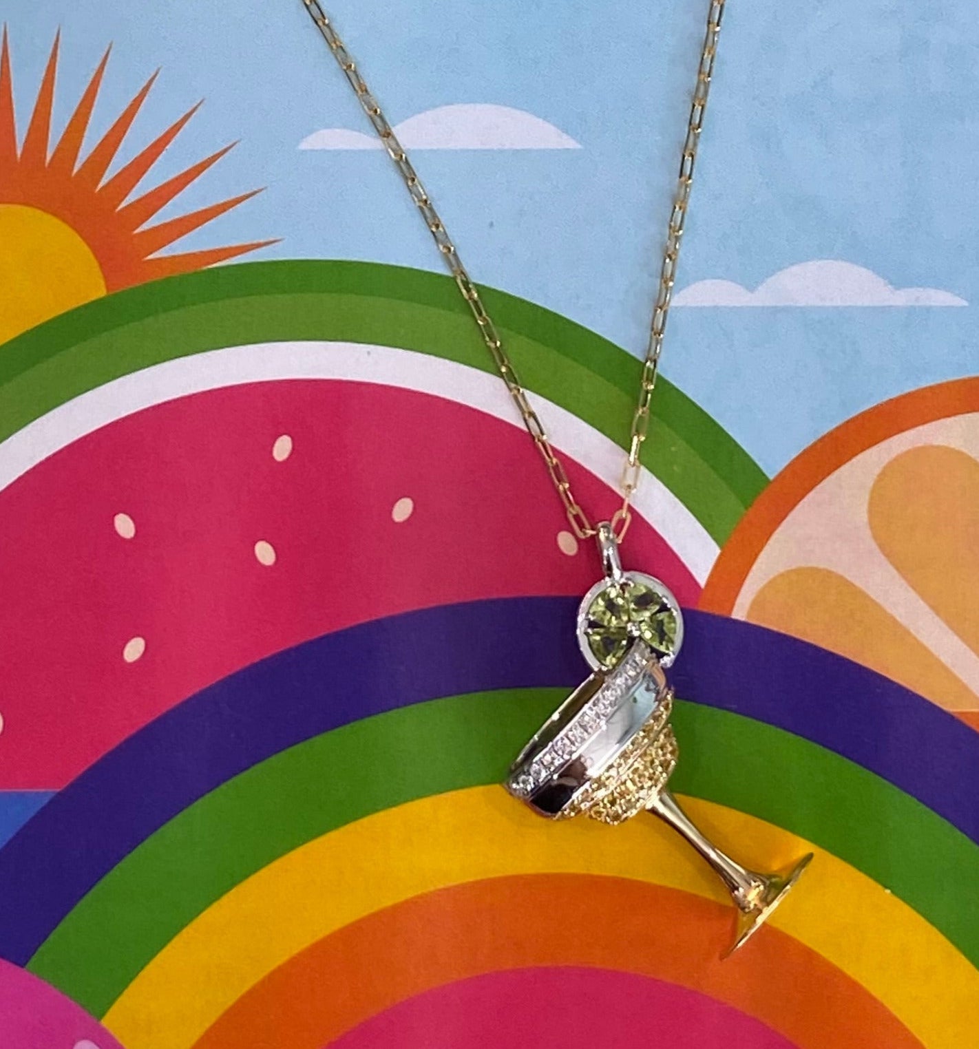 Salty & Sparkly Margarita Necklace - One of a Kind