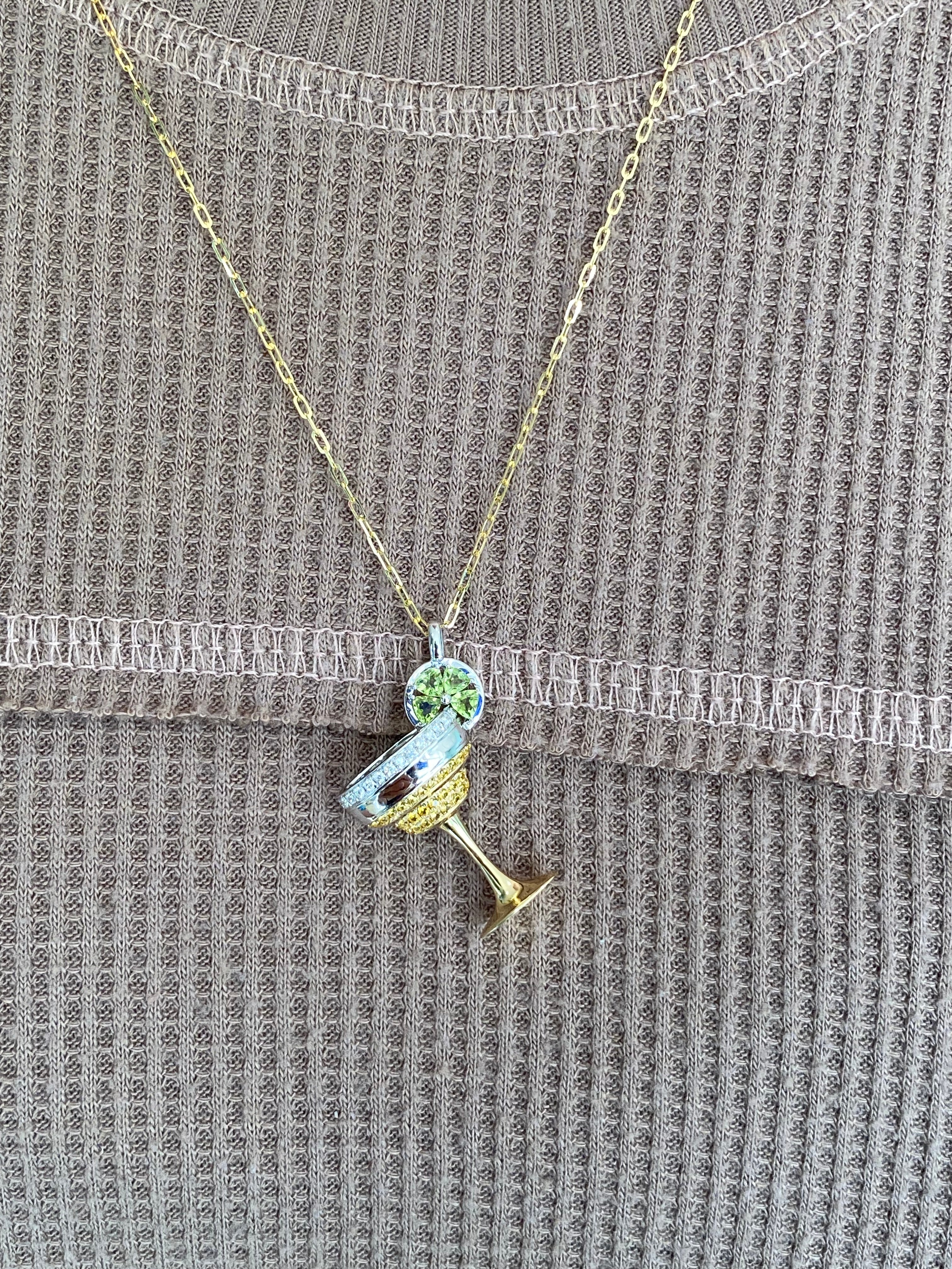 Salty & Sparkly Margarita Necklace - One of a Kind