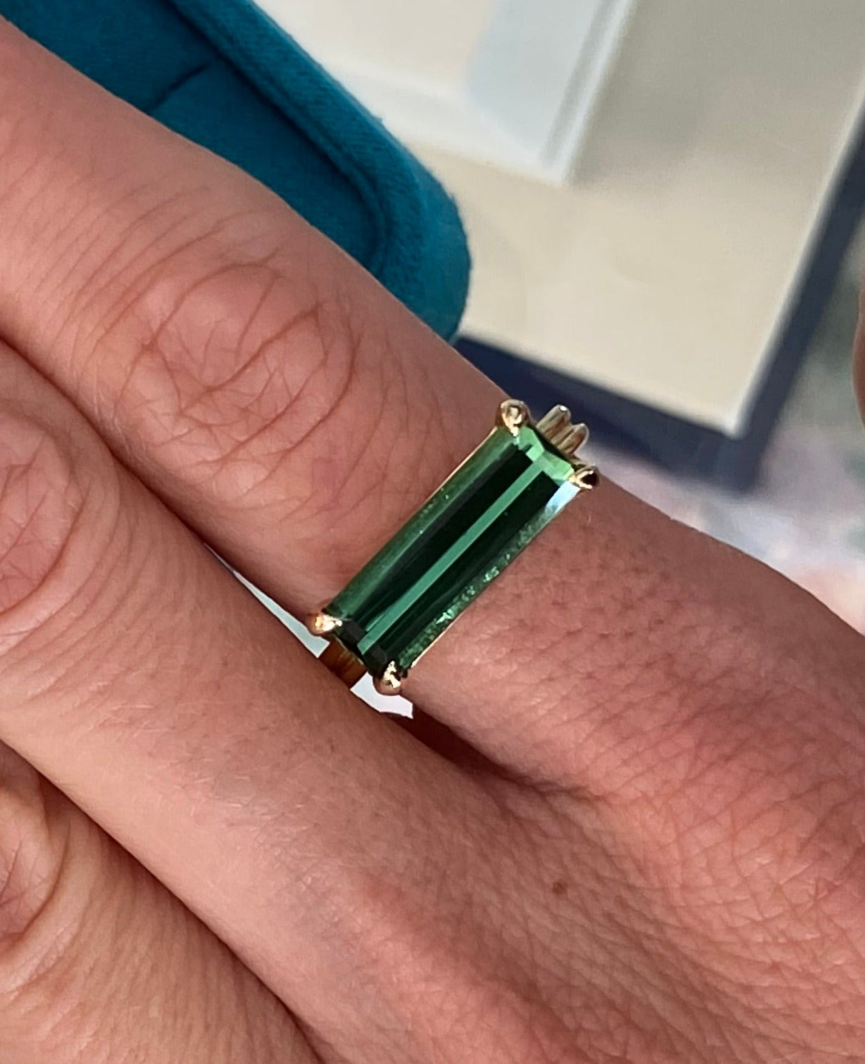 Green Tourmaline Statement Ring