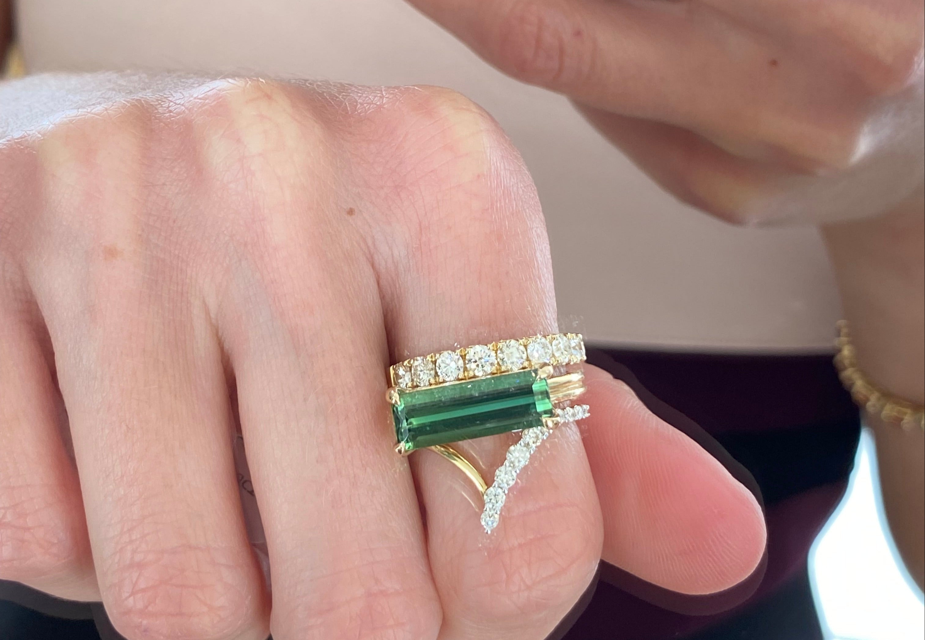 Green Tourmaline Statement Ring