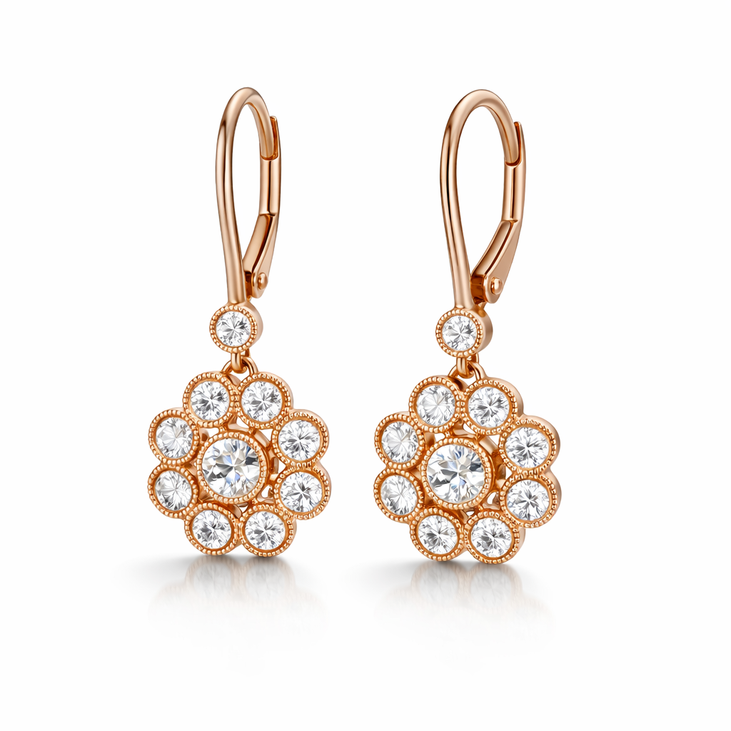 Rosé Garden Diamond Drop Earrings