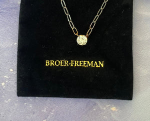 Vintage White Gold Diamond Solitaire Necklace