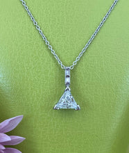 Load image into Gallery viewer, Vintage White Gold Trillion Diamond Pendant Necklace
