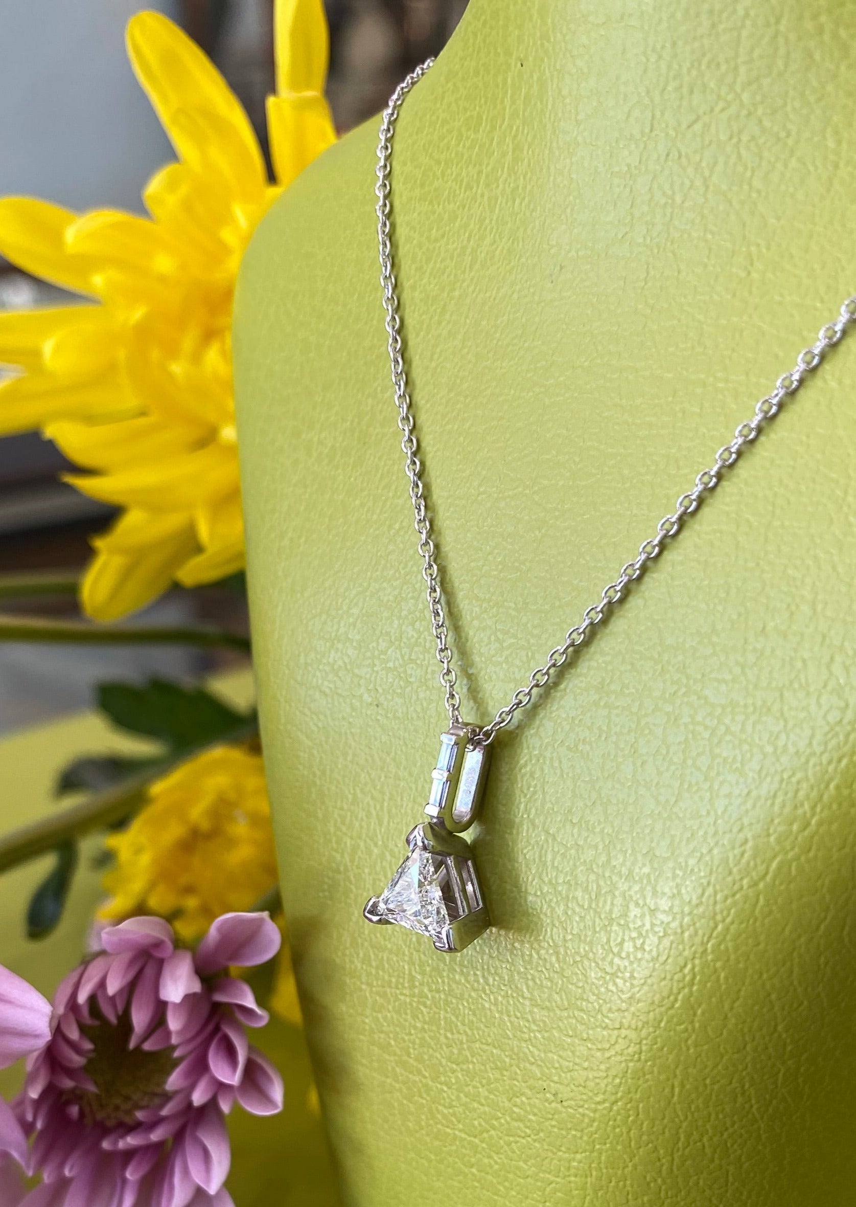 Vintage Trillion Belle Diamond Necklace