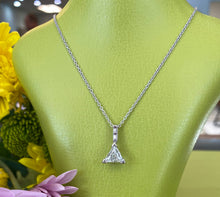 Load image into Gallery viewer, Vintage White Gold Trillion Diamond Pendant Necklace
