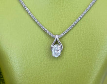 Load image into Gallery viewer, Vintage White Gold Oval Diamond Pendant Necklace
