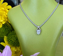 Load image into Gallery viewer, Vintage White Gold Oval Diamond Pendant Necklace
