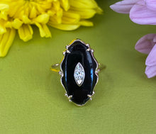 Load image into Gallery viewer, Vintage Onyx and Diamond Ring
