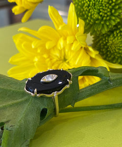 Vintage Onyx and Diamond Ring