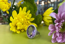 Load image into Gallery viewer, White Gold Vintage Oval Amethyst Ring

