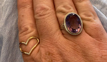 Load image into Gallery viewer, White Gold Vintage Oval Amethyst Ring
