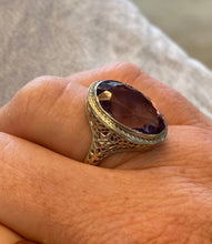 Load image into Gallery viewer, White Gold Vintage Oval Amethyst Ring
