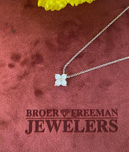 Load image into Gallery viewer, Petite Diamond Quatrefoil Pendant Necklace
