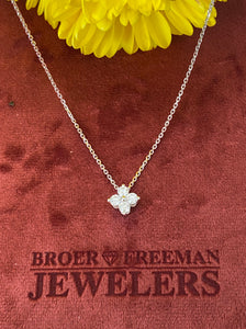 Petite Diamond Quatrefoil Pendant Necklace