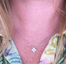 Load image into Gallery viewer, Petite Diamond Quatrefoil Pendant Necklace
