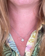 Load image into Gallery viewer, Petite Diamond Quatrefoil Pendant Necklace
