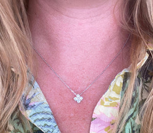 Petite Diamond Quatrefoil Pendant Necklace