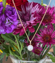 Load image into Gallery viewer, Yellow Gold Pearl Drop Pendant Necklace
