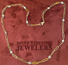 Load image into Gallery viewer, Two Tone Gold Paperclip Diamonds By The Yard Necklace
