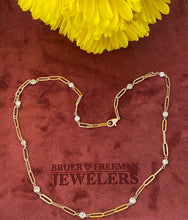 Load image into Gallery viewer, Two Tone Gold Paperclip Diamonds By The Yard Necklace
