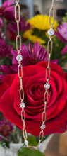 Load image into Gallery viewer, Two Tone Gold Paperclip Diamonds By The Yard Necklace
