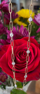Two Tone Gold Paperclip Diamonds By The Yard Necklace