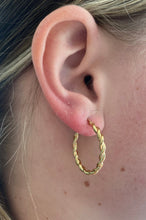 Load image into Gallery viewer, Yellow Gold Round Medium Twist Hoops
