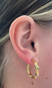 Yellow Gold Slow Twist Hoops