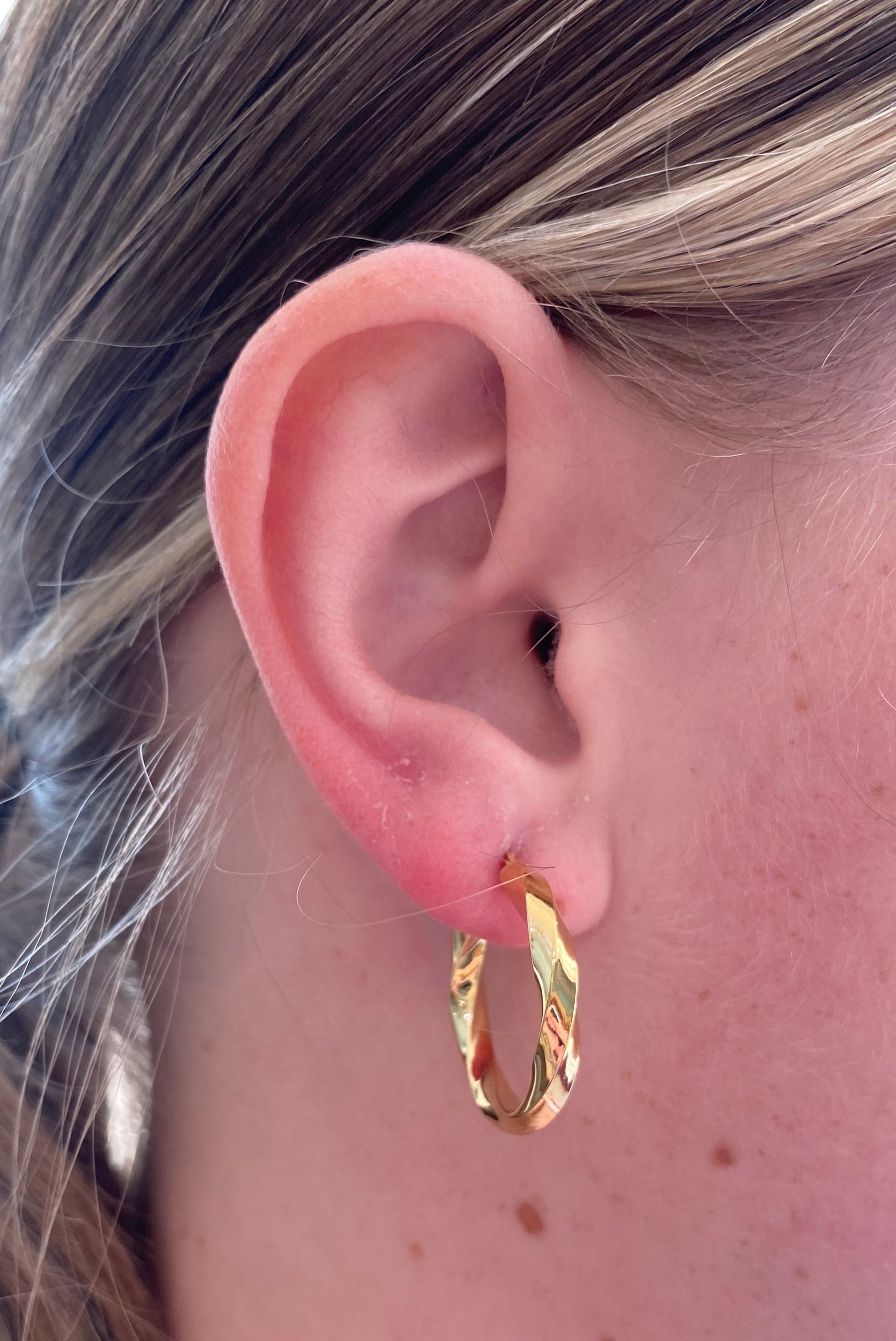 Yellow Gold Slow Twist Hoops