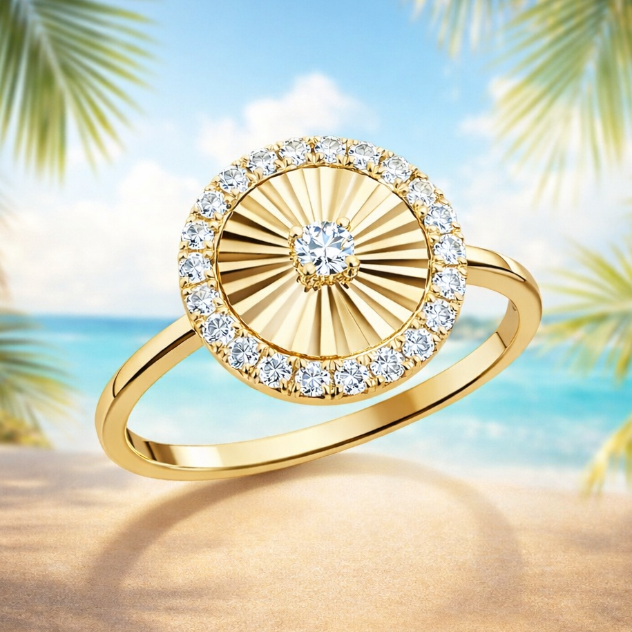 The Gilded Ray Diamond Ring