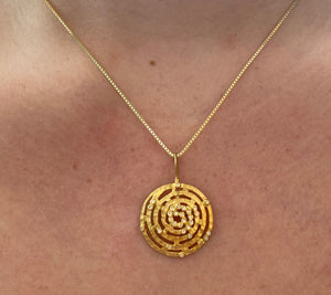 Diamond and Yellow Gold Swirl Pendant Necklace