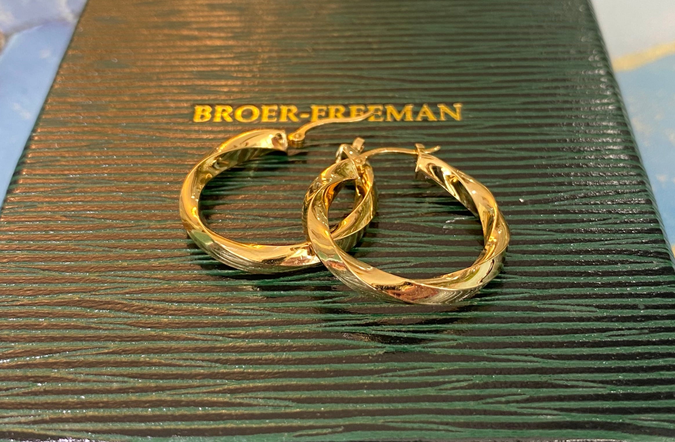 Yellow Gold Slow Twist Hoops