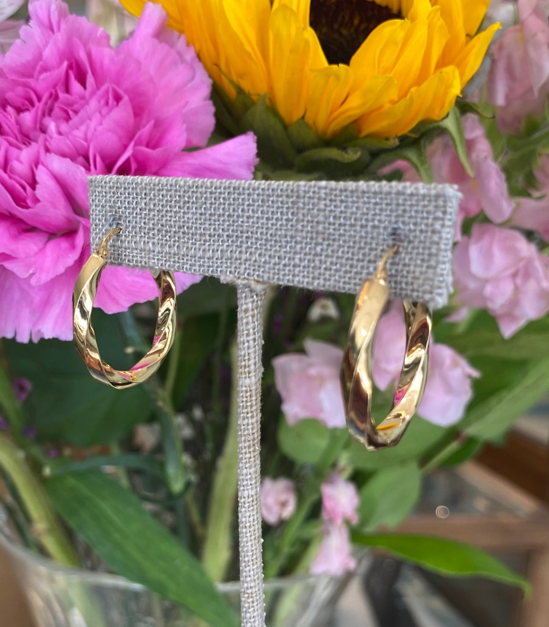 Yellow Gold Slow Twist Hoops