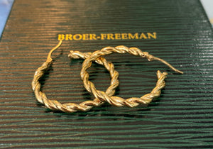 Yellow Gold Round Medium Twist Hoops