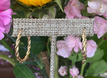 Load image into Gallery viewer, Yellow Gold Round Medium Twist Hoops
