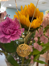 Load image into Gallery viewer, Diamond and Yellow Gold Swirl Pendant Necklace
