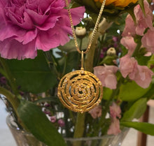 Load image into Gallery viewer, Diamond and Yellow Gold Swirl Pendant Necklace
