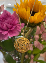 Load image into Gallery viewer, Diamond and Yellow Gold Swirl Pendant Necklace
