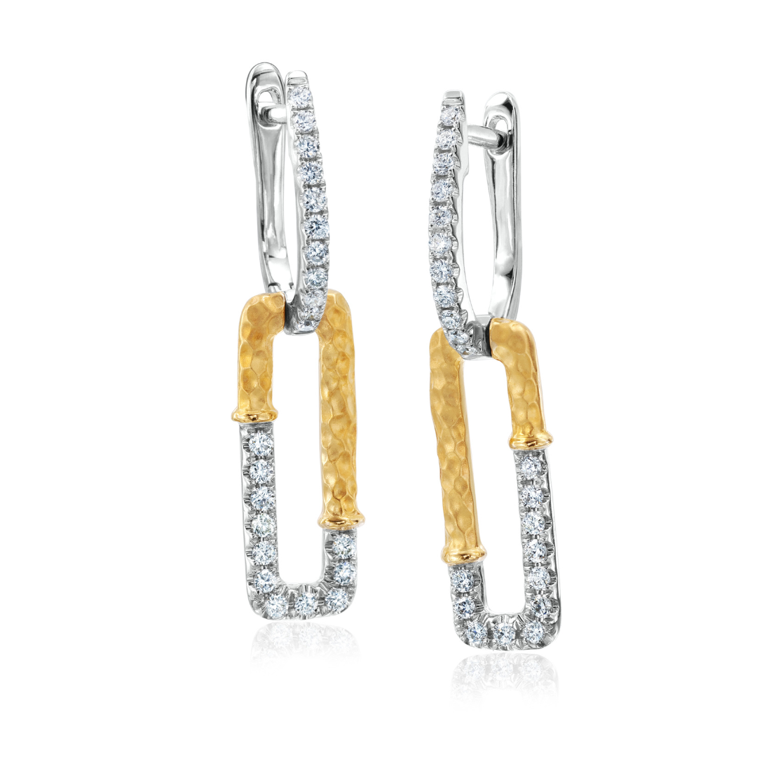 The Gilded Link Diamond Drop Earrings