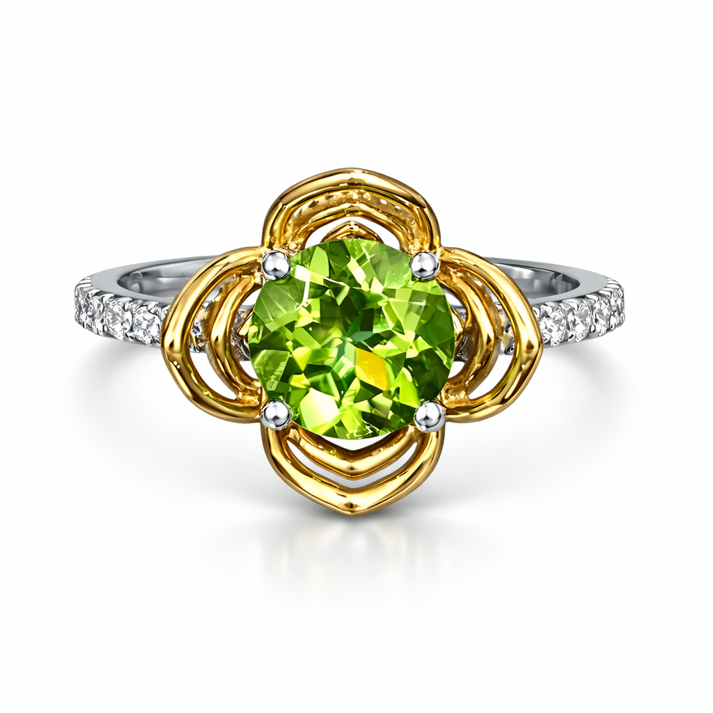 The Sunlit Clover Peridot Ring