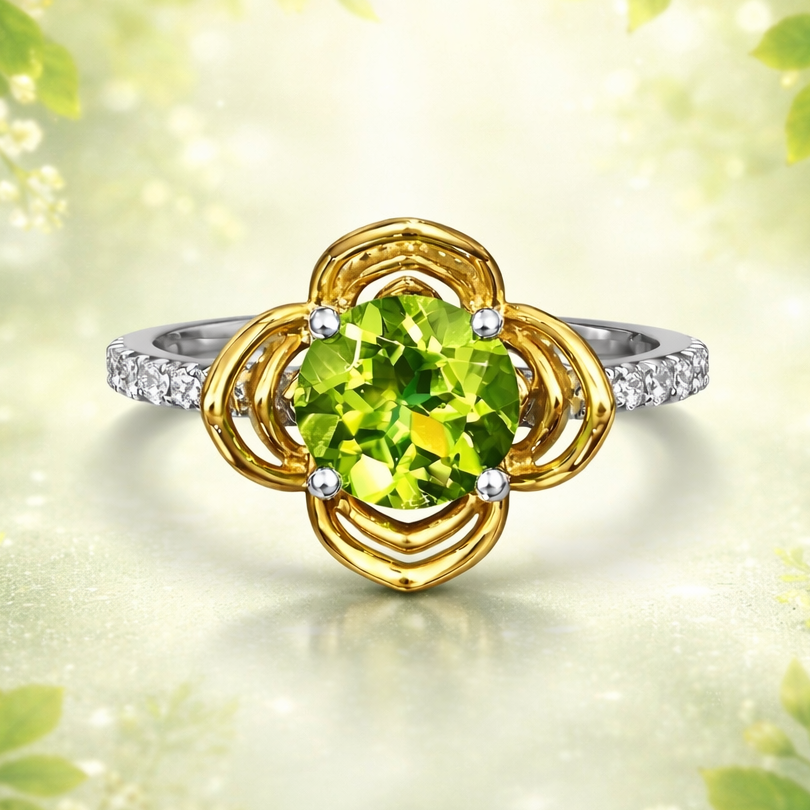 The Sunlit Clover Peridot Ring